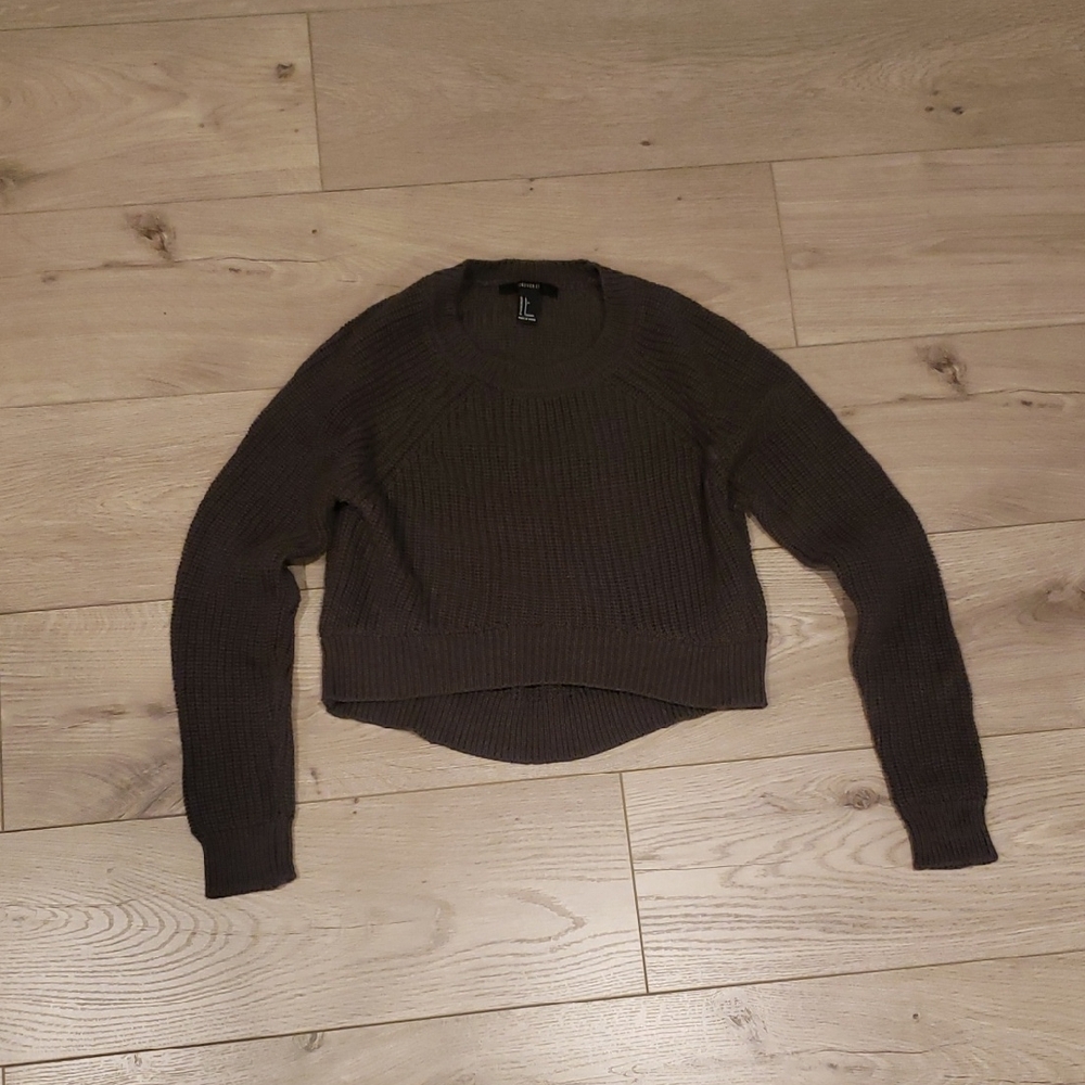 Women's Cropped Grey Sweater